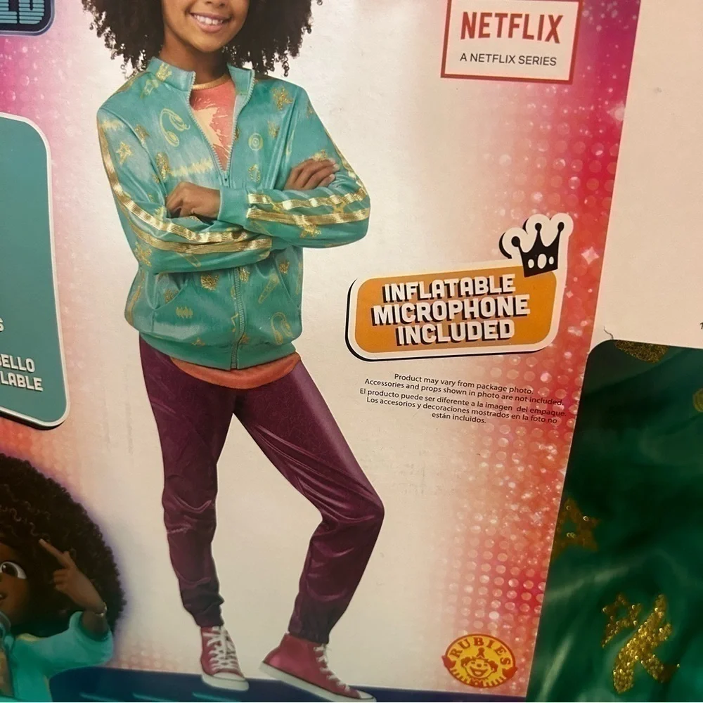 Karma’s World Costume NEW Netflix Small 6/6X Inflatable Microphone Kids